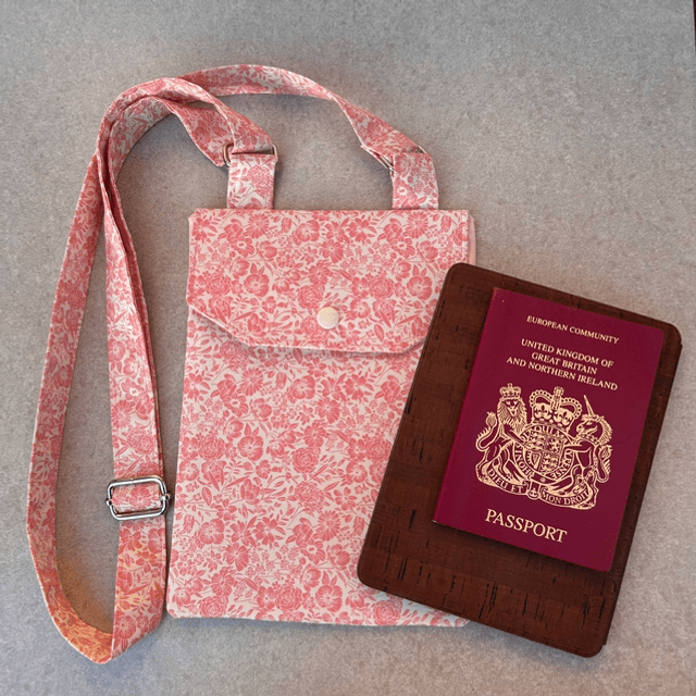 Bag - Fabric casual ladies bag - salmon pink flowers