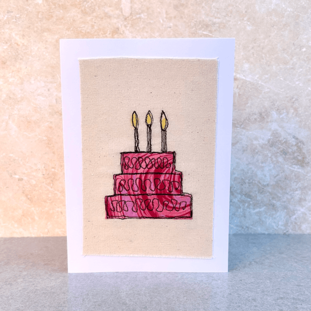 Free Motion Embroidery Birthday Cake