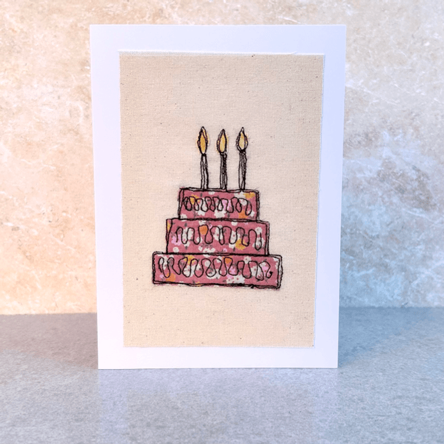 Free Motion Embroidery Birthday Cake