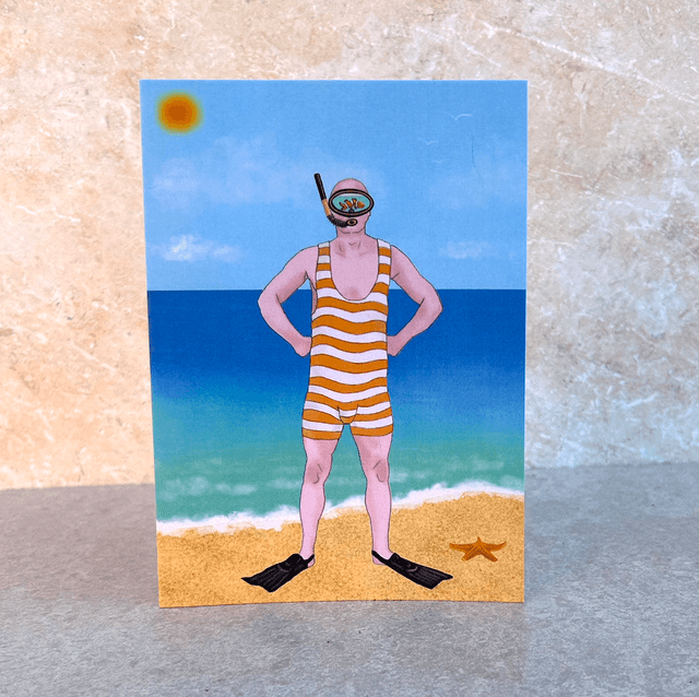 Card - Snorkeler designed in Procreate prints