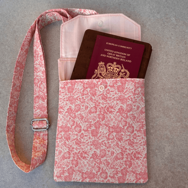 Bag - Fabric casual ladies bag - salmon pink flowers