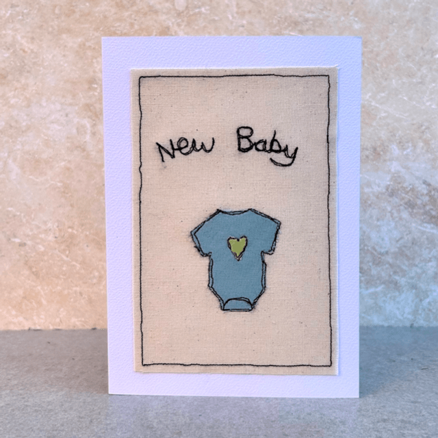 Free Motion Embroidery- new baby card