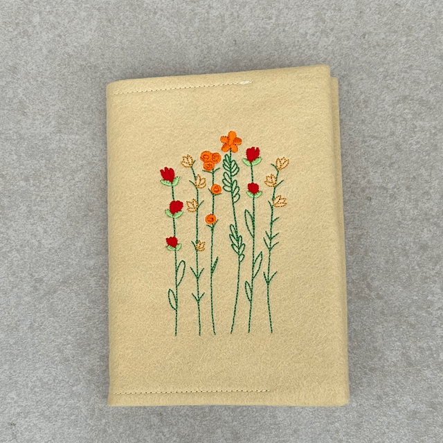 Embroidered cover for A6 note book or diary