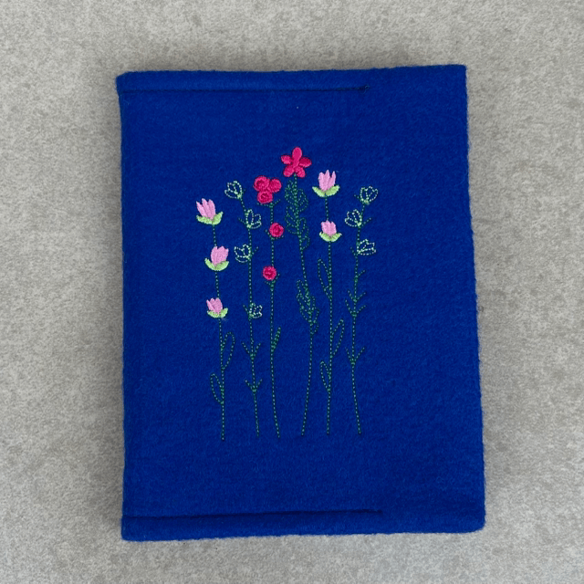 Embroidered cover for A6 note book or diary