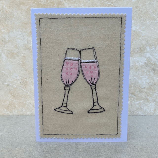 Free motion Embroidery- champagne flutes