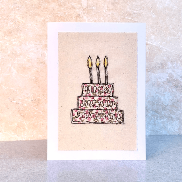 Free Motion Embroidery Birthday Cake