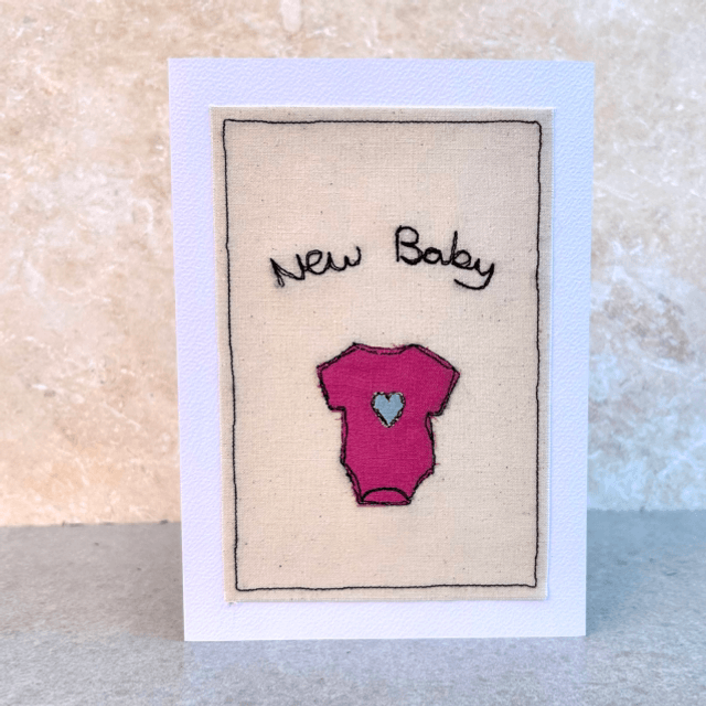 Free Motion Embroidery- new baby card