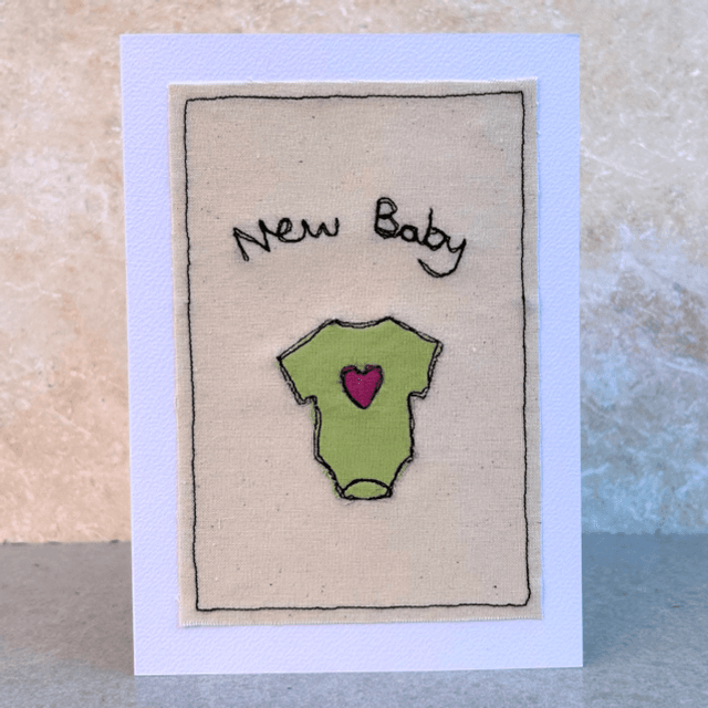 Free Motion Embroidery- new baby card