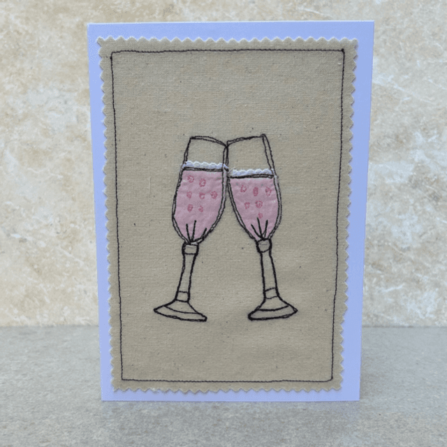 Free motion Embroidery- champagne flutes